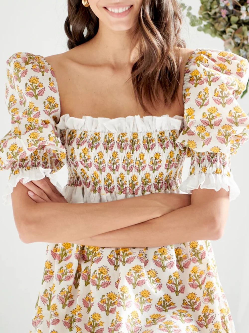 Neve & Noor Daffodil Bouquet Mini Dress Size XS/S
